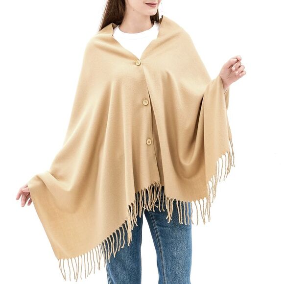 Alpine Swiss Womens Shawl Evening Wrap Pashmina Large Scarf Fringe Cape Poncho - Picture 2 of 7